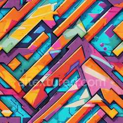 seamless Seamless 3D PBR Graffiti Texture Featuring Bold Multicolor Arrow Patterns texture 8k free download PBR