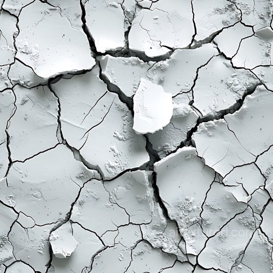 Cracked Plaster Texture With Prominent Deep Fractures and White Surface Cracked & Holes texture preview