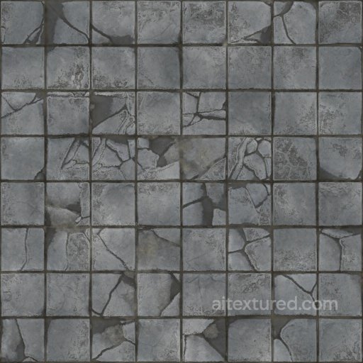 Broken Tiles Texture with Puddles | Free PBR seamless Concrete PBR texture