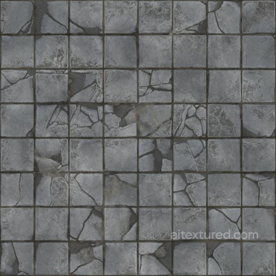 Broken Tiles Texture with Puddles | Free PBR Concrete texture preview