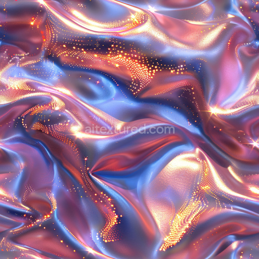 Seamless 3D PBR Texture of Glossy Satin Fabric with Iridescent Sparkling Patterns