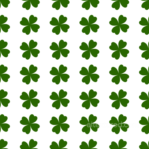St Patrick Texture of Dark Green Four-Leaf Clover Pattern on White Background seamless St patrick PBR texture