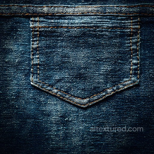Cracked Denim Fabric PBR Texture with Detailed Stitched Pocket and Wear Patterns seamless Denim jeans PBR texture