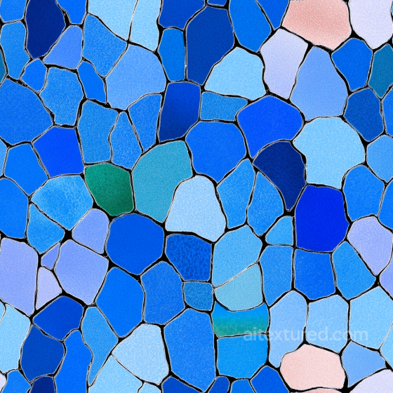 Mosaic PBR Texture Featuring Irregular Blue Stone Tiles with Matte Finish Mosaic texture preview