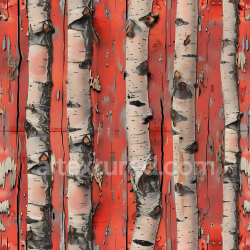 seamless Seamless 3D Birch Wood PBR Texture Featuring Red Painted Weathered Boards texture 8k free download PBR