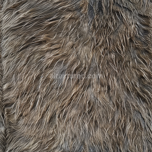 Seamless 3D Natural Long Fur Leather PBR Texture with Varied Brown Hues