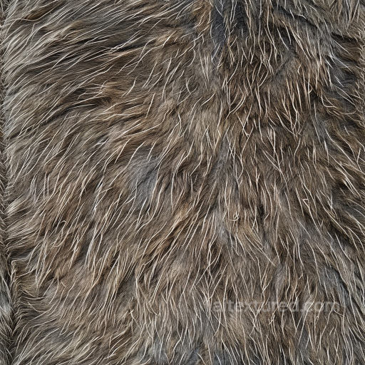 Natural Long Fur Leather PBR Texture with Varied Brown Hues seamless Leather PBR texture
