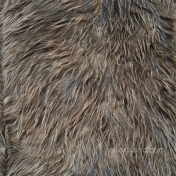 Natural Long Fur Leather PBR Texture with Varied Brown Hues Leather texture preview
