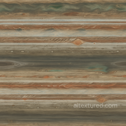 Gaseous Giant Bands With Swirling Gas Accretion Patterns seamless Star, space, planets PBR texture