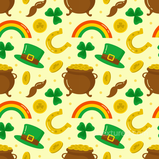 Seamless St Patrick Digital Paper 3D PBR Texture with Lucky Charms Pattern seamless St patrick digital paper bundle PBR texture