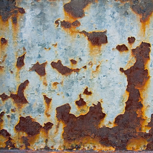 Seamless 3D PBR Rusty Metal Texture with Cracked Paint and Corrosion