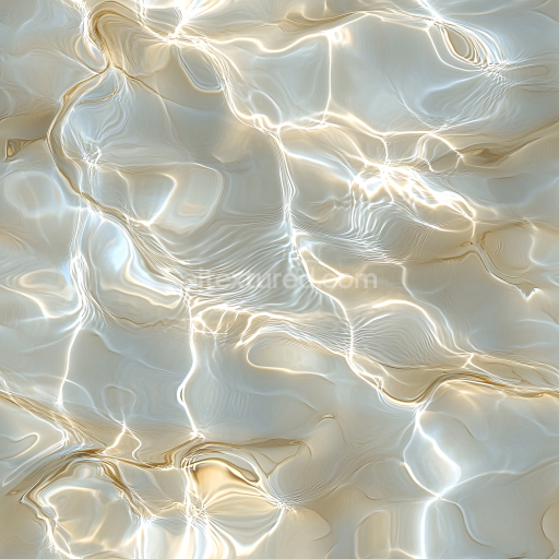 Seamless 3D Water PBR Texture Featuring Shallow Water Surface with Soft Light Caustics