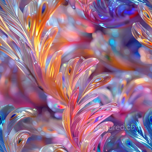 Seamless 3D PBR Texture Featuring Glossy Iridescent Abstract Organic Shapes texture preview