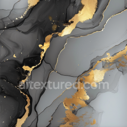 seamless Seamless 3D Alcohol Ink PBR Texture Featuring Black and Gray Veins with Shimmering Gold Accents texture 8k free download PBR