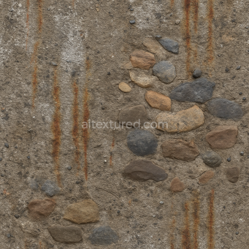 Seamless 3d texture pbr 8k rough concrete surface with salt corrosion and rust streaks