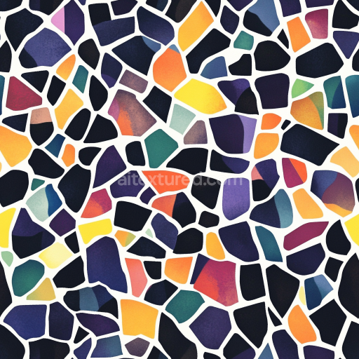 Seamless 3D Mosaic PBR Texture with Multicolor Stone Chip Pattern and Bright Matte Finish texture preview
