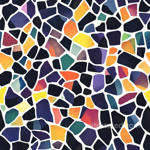 Mosaic PBR Texture with Multicolor Stone Chip Pattern and Bright Matte Finish seamless Mosaic PBR texture