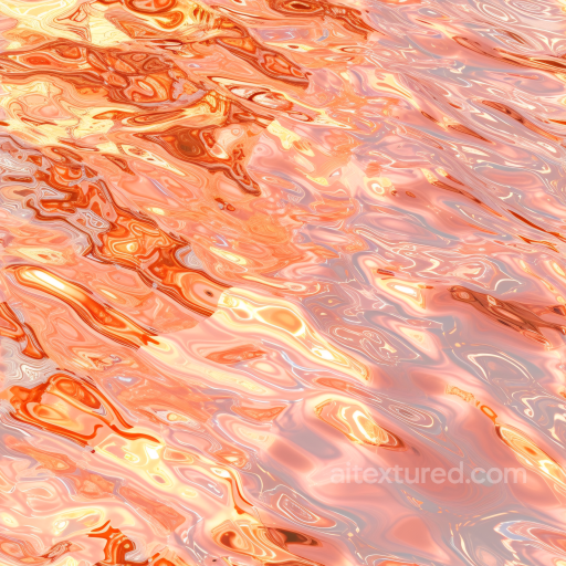Water PBR Texture of Stylized Warm Sunset Reflective Water Surface seamless Water PBR texture
