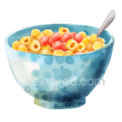 seamless Watercolor Millet Cereal Bowl with Red Berries Breakfast Illustration texture 8k free download PBR