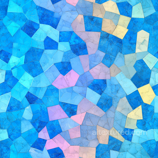 Irregular Mosaic PBR Texture with Vibrant Multicolor Tiles seamless Mosaic PBR texture