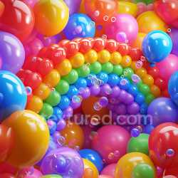 seamless Seamless 3D Inflated PBR Texture of Glossy Rainbow Vinyl Balloons with Bubble Details texture 8k free download PBR