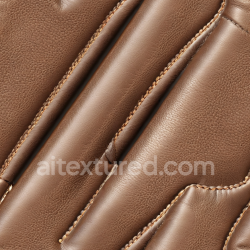 seamless Seamless 3D PBR Texture of Smooth Brown Leather with Stitched Panels texture 8k free download PBR