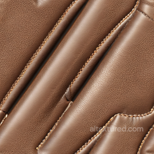 Smooth Brown Leather Seamless Texture with Stitched Panels seamless Leather PBR texture