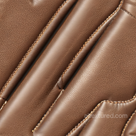 Smooth Brown Leather Seamless Texture with Stitched Panels Leather texture preview