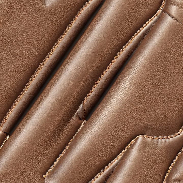 Smooth Brown Leather with Stitched Panels seamless PBR texture preview