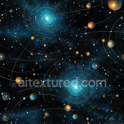 seamless Seamless 3D Space PBR Texture Featuring Cosmic Star Clusters and Stylized Planets texture 8k free download PBR