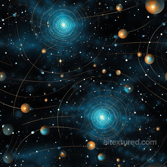 Space PBR Texture Featuring Cosmic Star Clusters and Stylized Planets Star, space, planets texture preview