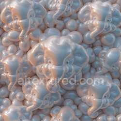 seamless Seamless 3D Inflated Vinyl Texture Featuring Glossy Elephant Balloons in Soft Pearl White texture 8k free download PBR