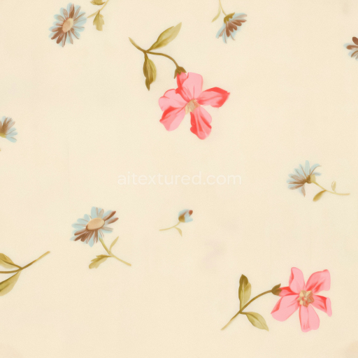 Preview — Seamless PBR Floral Fabric Texture Featuring Pink and Blue Flowers