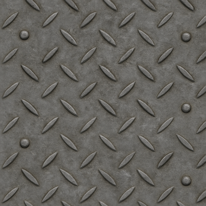 Tactile Plate With Riveted Metal Surface And Raised Pattern seamless PBR texture preview