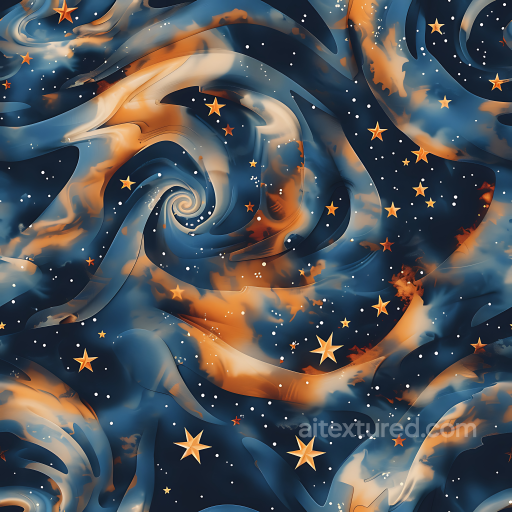 Stylized Cosmic Camouflage PBR Texture with Spiral Nebula and Starfield Pattern seamless Color Camouflage PBR texture
