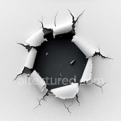 seamless Seamless 3D Cracked and Holes PBR Texture of Broken White Plaster Wall with Jagged Edges texture 8k free download PBR