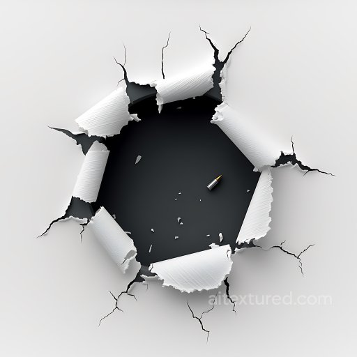 Cracked and Holes PBR Texture of Broken White Plaster Wall with Jagged Edges seamless Cracked & Holes PBR texture