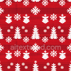 seamless Seamless 3D PBR Christmas Digital Paper Texture with Red Knit Pattern and White Festive Motifs texture 8k free download PBR