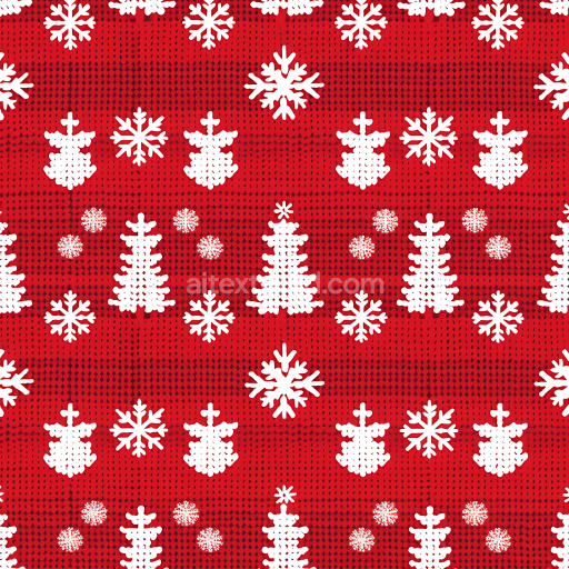 Seamless 3D PBR Christmas Digital Paper Texture Featuring White Snowflakes on Red