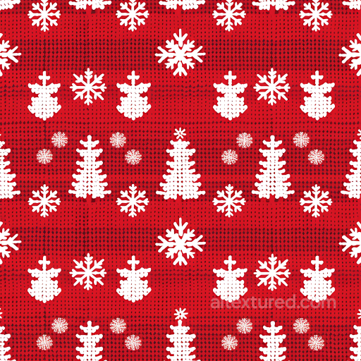 Christmas Digital Paper Texture with Red Knit Pattern and White Festive Motifs seamless All Christmas Digital paper PBR texture