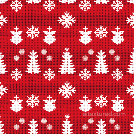 Christmas Digital Paper Texture with Red Knit Pattern and White Festive Motifs All Christmas Digital paper texture preview