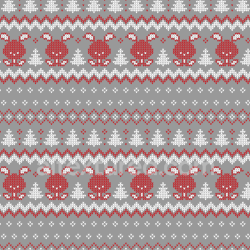 seamless Seamless 3D PBR knit fabric Christmas texture with red rabbits and white trees texture 8k free download PBR
