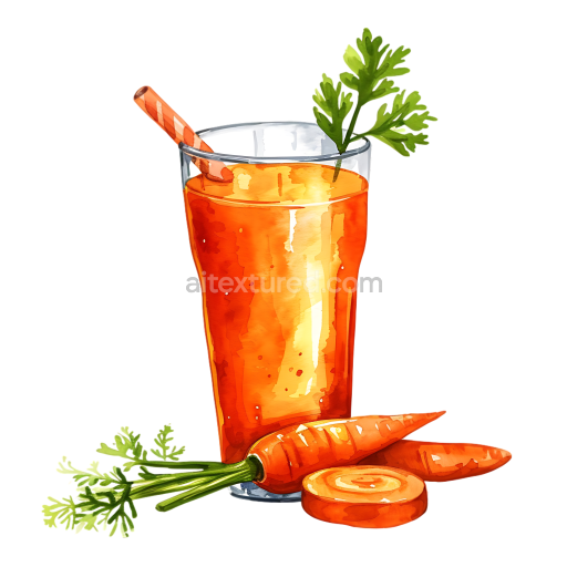 Preview — Breakfast Carrot Juice Illustration with Whole and Sliced Carrots