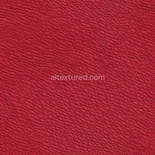 Seamless 3D red pebbled leather PBR texture with authentic grain details