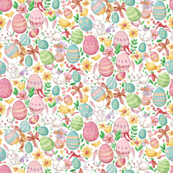 seamless Seamless 3D PBR Easter Digital Paper Texture with Colorful Eggs and Bunnies texture 8k free download PBR