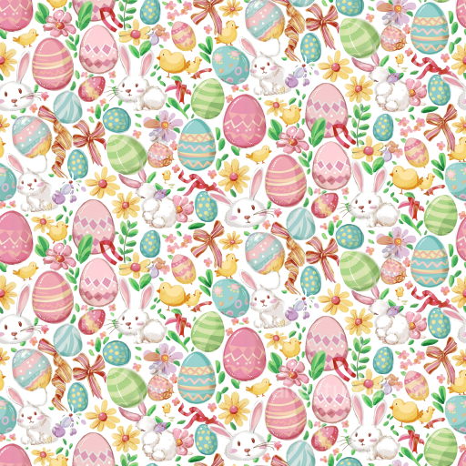 Easter Digital Paper Texture with Colorful Eggs and Bunnies seamless All Easter Digital paper PBR texture
