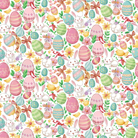 Easter Digital Paper Texture with Colorful Eggs and Bunnies All Easter Digital paper texture preview
