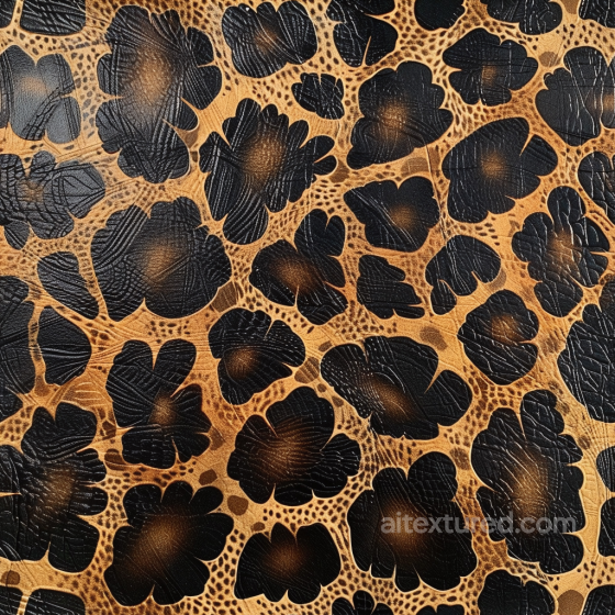 Patterned Black and Brown Pebbled Leather Seamless Texture with Organic Motifs Leather texture preview