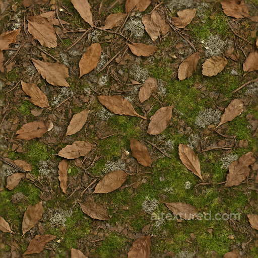 Of Leaf Litter With Dead Leaves And Fallen Twigs Ground Cover seamless Ground surface PBR texture
