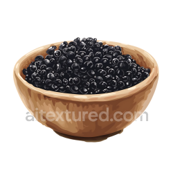 seamless Breakfast Bowl with Black Rice Porridge Illustration in Wooden Bowl texture 8k free download PBR